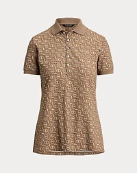 Geo-Print Stretch Piqué Polo Shirt