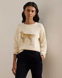 Intarsia-Knit Golden Retriever Sweater
