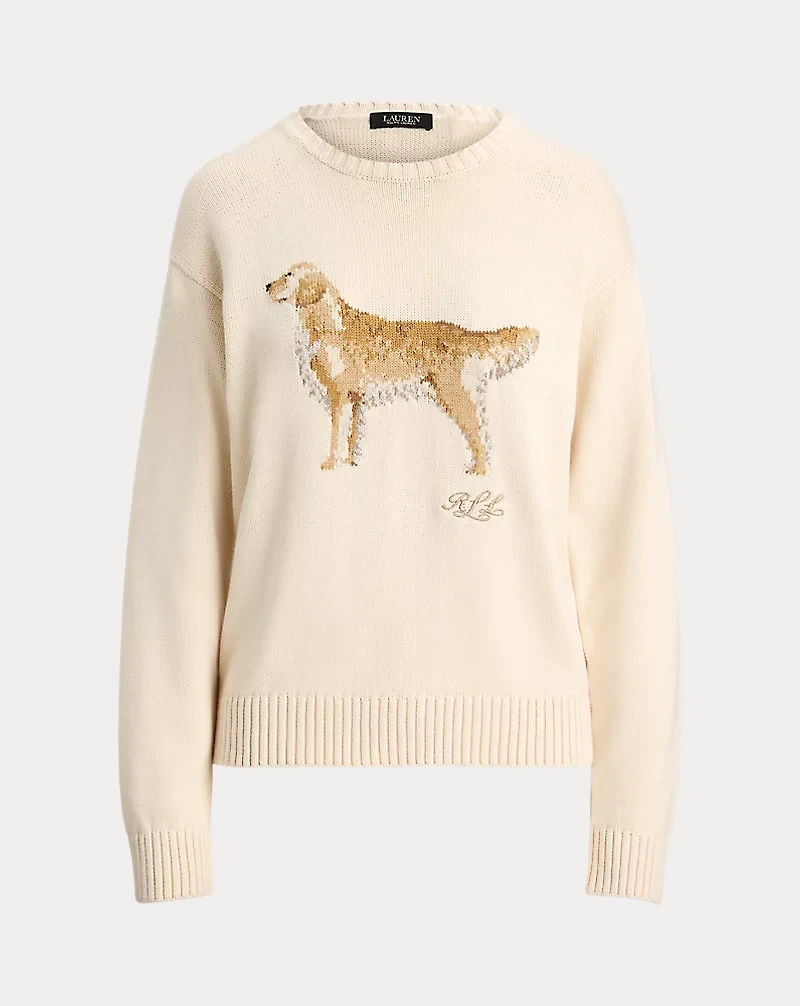 Intarsia-Knit Golden Retriever Sweater