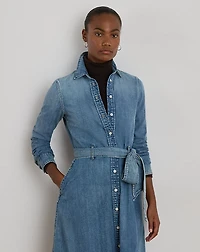 Belted Denim Shirtdress