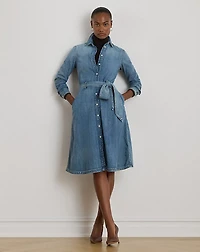 Belted Denim Shirtdress