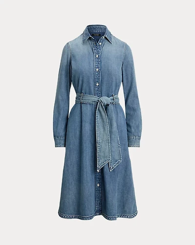 Belted Denim Shirtdress