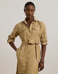 Linen-Blend Shirtdress