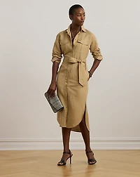 Linen-Blend Shirtdress