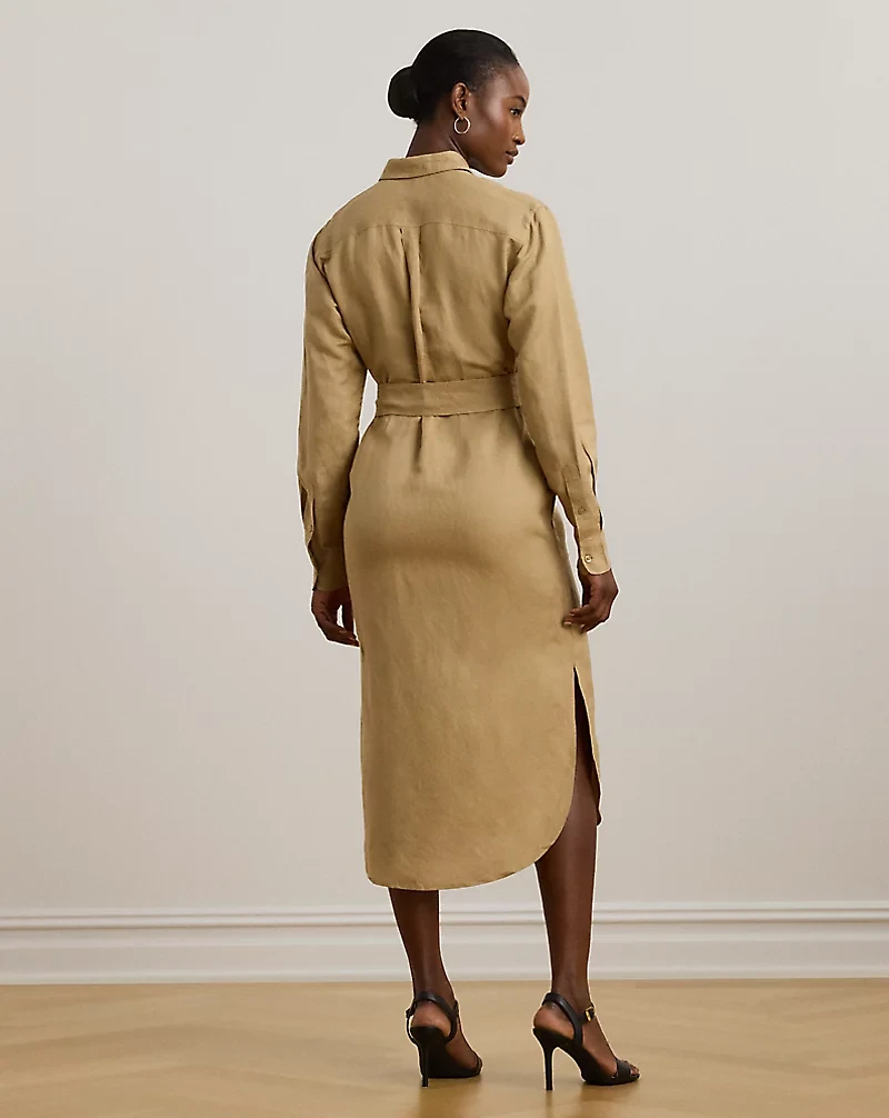 Linen-Blend Shirtdress