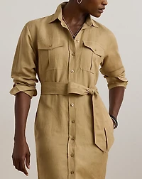 Linen-Blend Shirtdress
