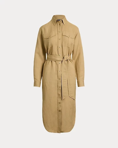 Linen-Blend Shirtdress