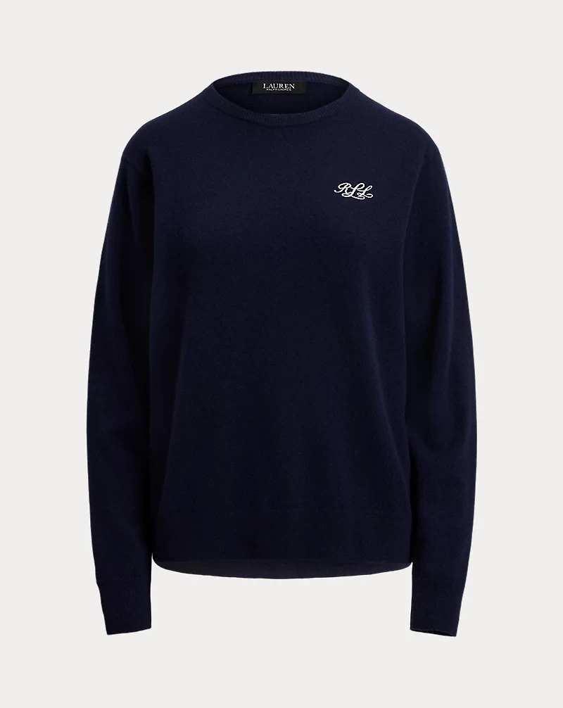 Embroidered Cashmere Crewneck Sweater
