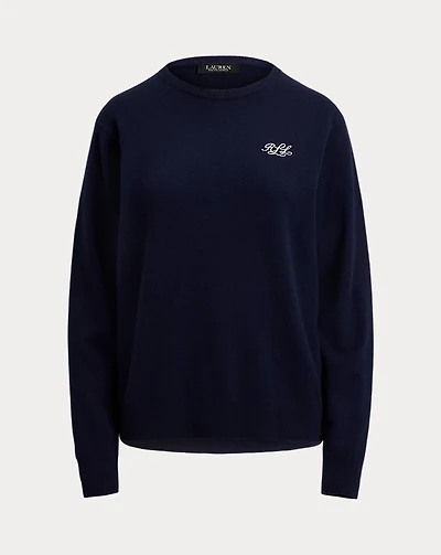 Embroidered Cashmere Crewneck Sweater