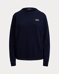 Embroidered Cashmere Crewneck Sweater