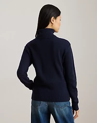 Logo Cashmere Turtleneck Sweater