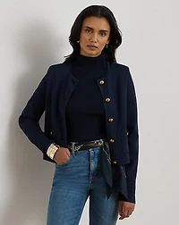 Cropped Crewneck Sweater Jacket