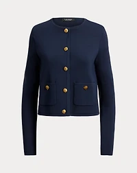 Cropped Crewneck Sweater Jacket