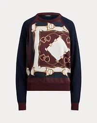 Equestrian-Print Cotton-Blend Sweater