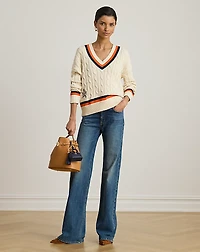 Cable-Knit Cotton Cricket Sweater