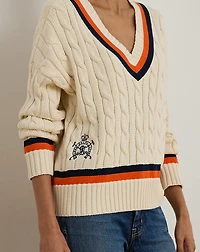 Cable-Knit Cotton Cricket Sweater