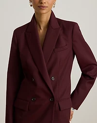 Double-Breasted Wool-Blend Twill Blazer