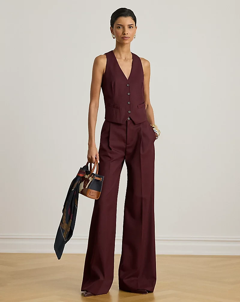 Wool-Blend Twill Vest