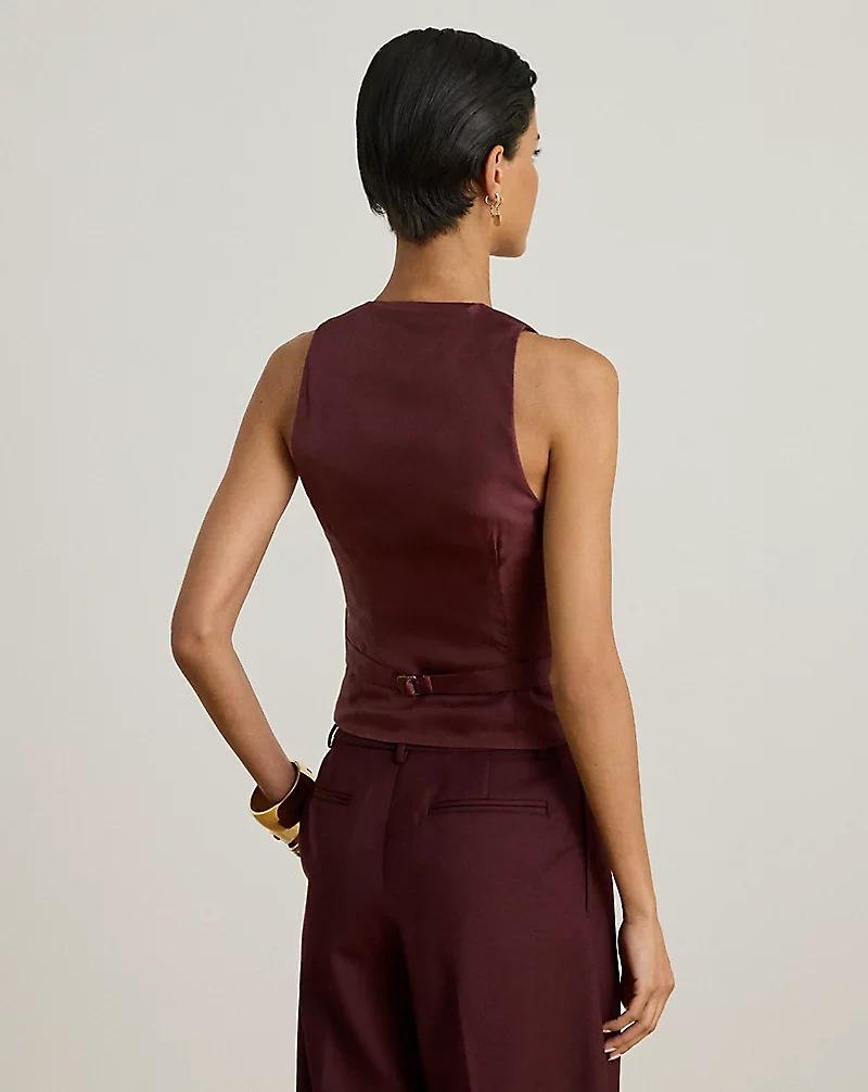 Wool-Blend Twill Vest