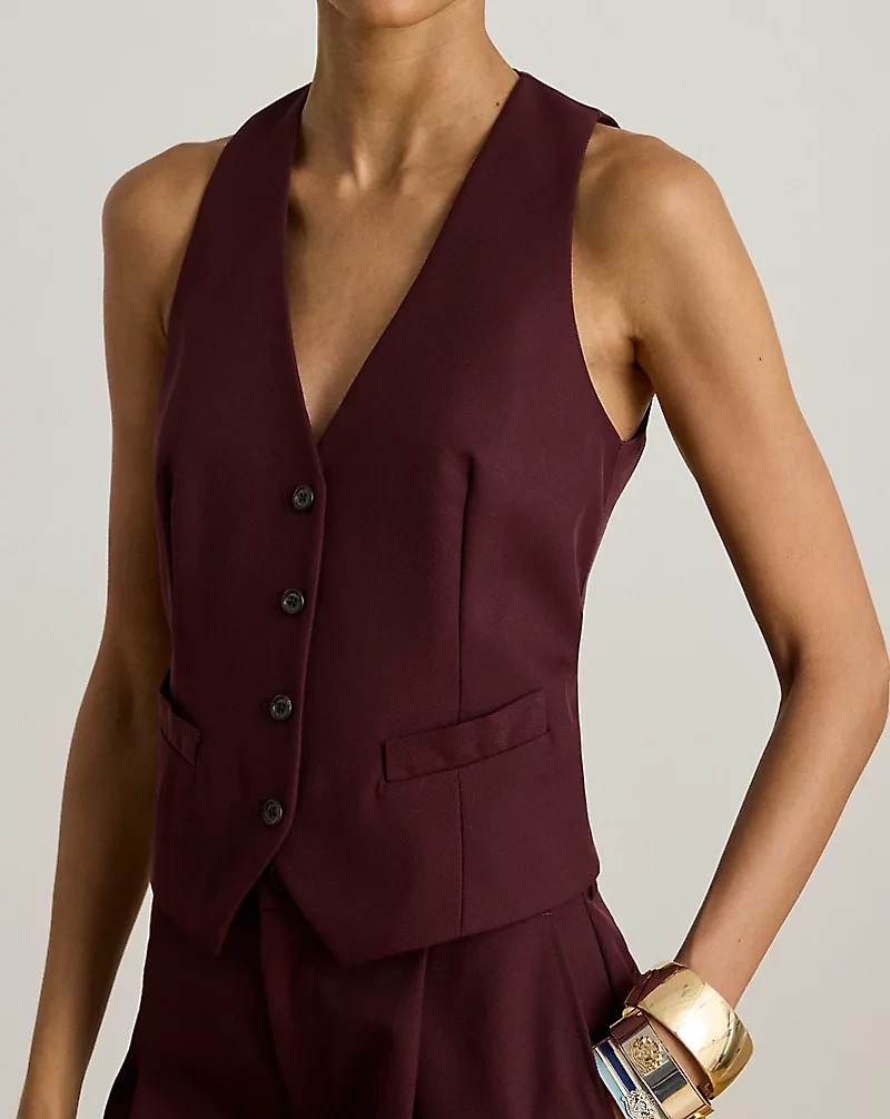 Wool-Blend Twill Vest