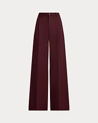 Wool-Blend Twill Wide-Leg Pant