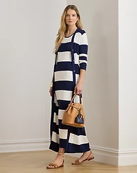 Striped Cotton-Blend Cardigan