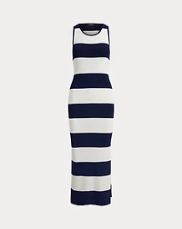 Striped Cotton-Blend Midi Tank Dress