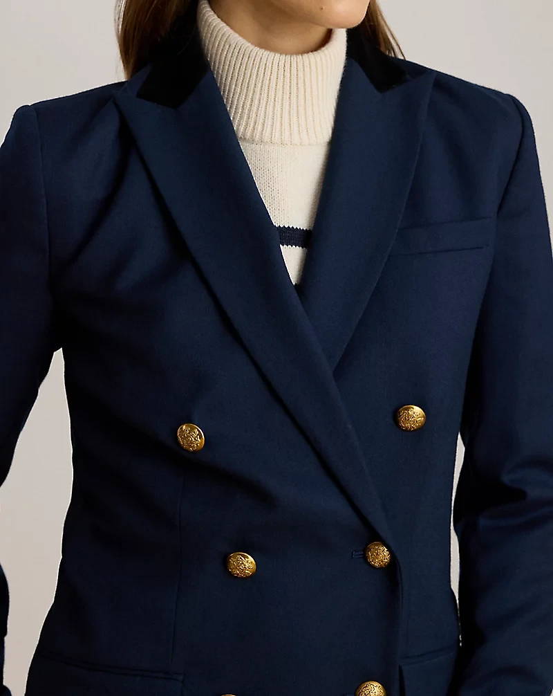 Double-Breasted Wool Twill Blazer