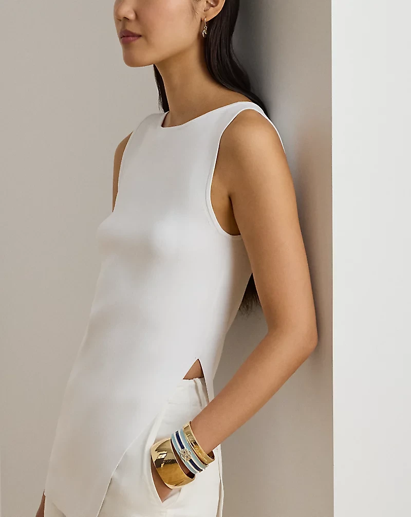 Rib-Knit Sleeveless Sweater