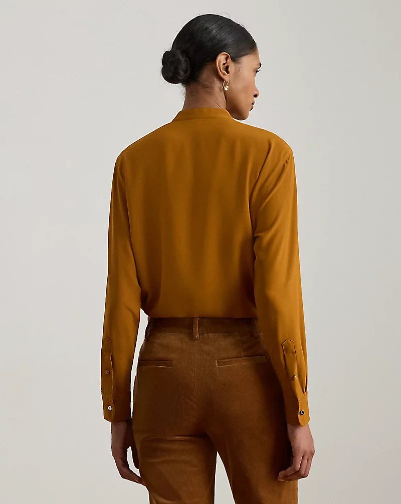 Ruffle-Trimmed Georgette Tunic