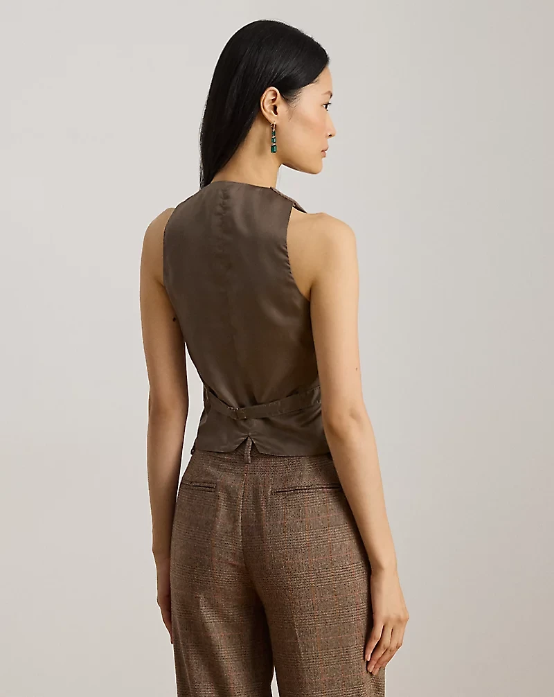 Glen Plaid Wool-Blend Vest
