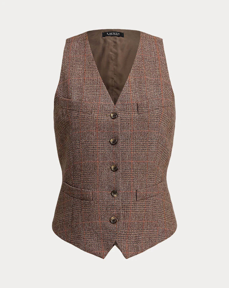 Glen Plaid Wool-Blend Vest
