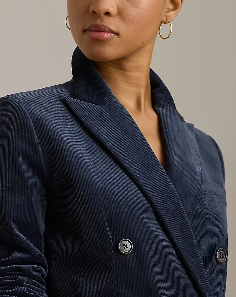 Double-Breasted Corduroy Blazer