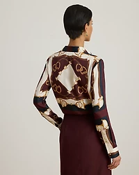 Classic Fit Equestrian-Print Twill Shirt