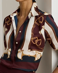 Classic Fit Equestrian-Print Twill Shirt