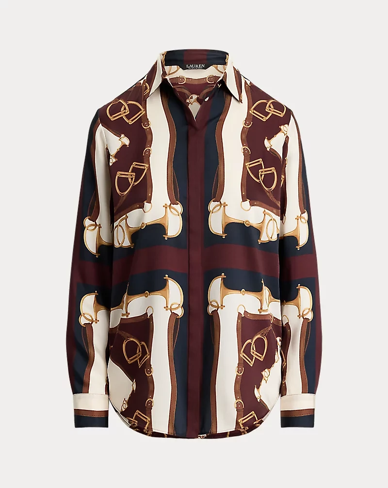 Classic Fit Equestrian-Print Twill Shirt
