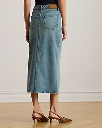 Denim Pencil Midi Skirt