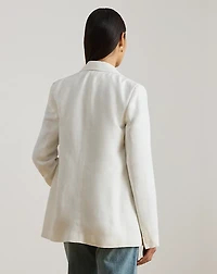 Double-Breasted Linen-Blend Twill Blazer