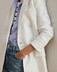 Double-Breasted Linen-Blend Twill Blazer