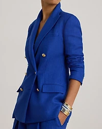 Double-Breasted Linen-Cotton Blazer