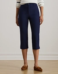 Double-Faced Stretch Cotton Capri Pant