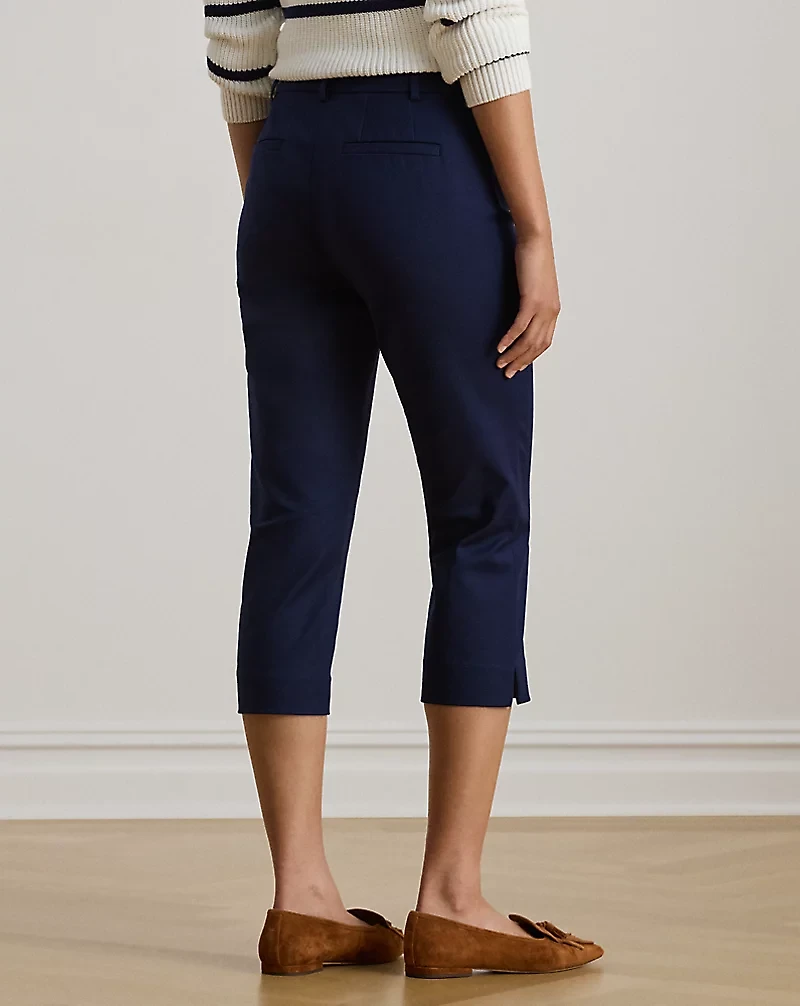 Double-Faced Stretch Cotton Capri Pant