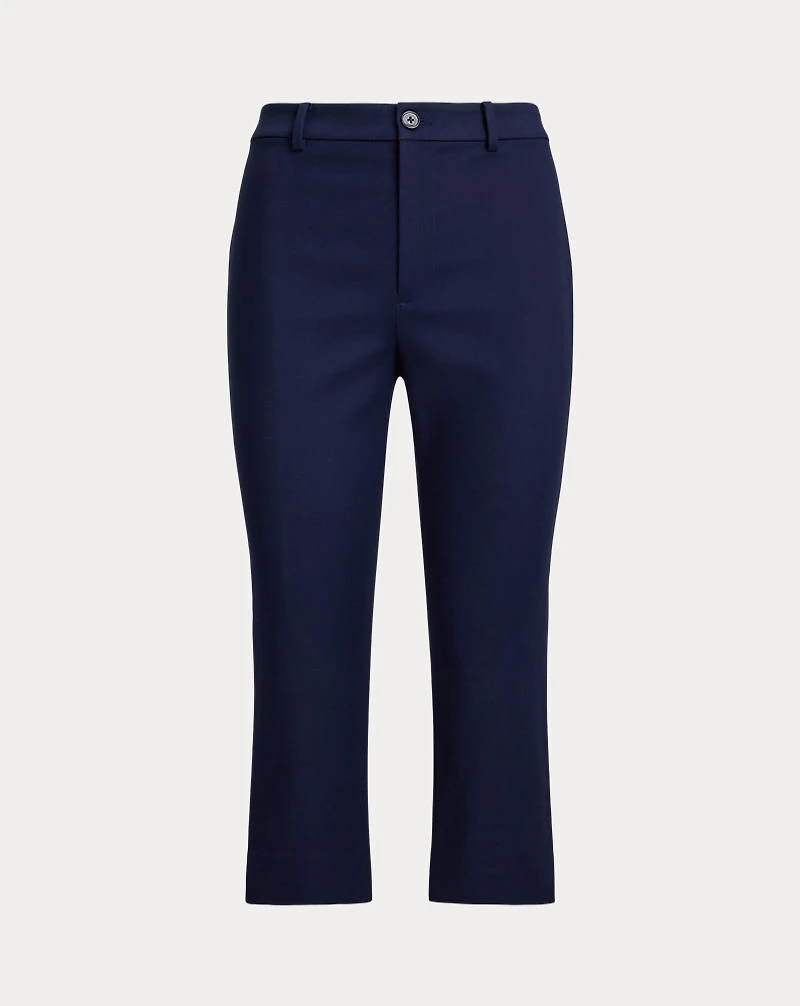 Double-Faced Stretch Cotton Capri Pant