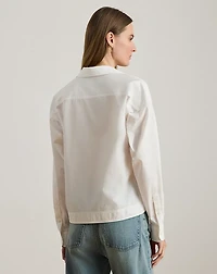 Cotton Broadcloth Cropped Shirt