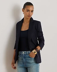 Striped Wool-Blend Twill Blazer
