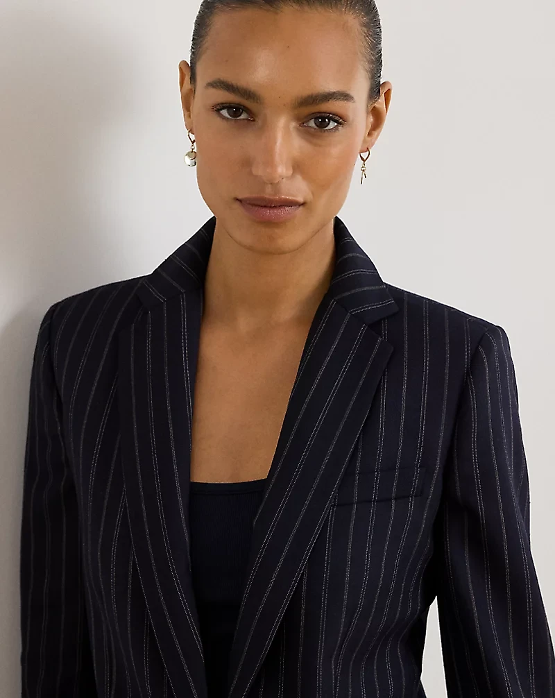 Striped Wool-Blend Twill Blazer