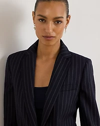 Striped Wool-Blend Twill Blazer