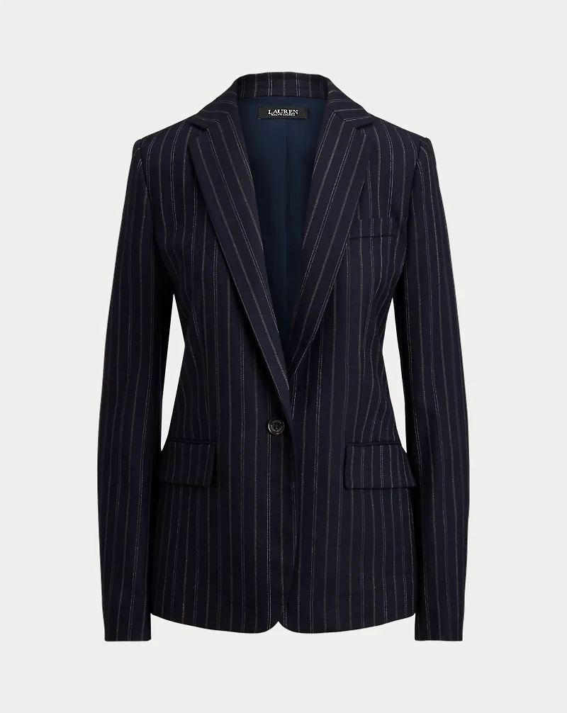 Striped Wool-Blend Twill Blazer