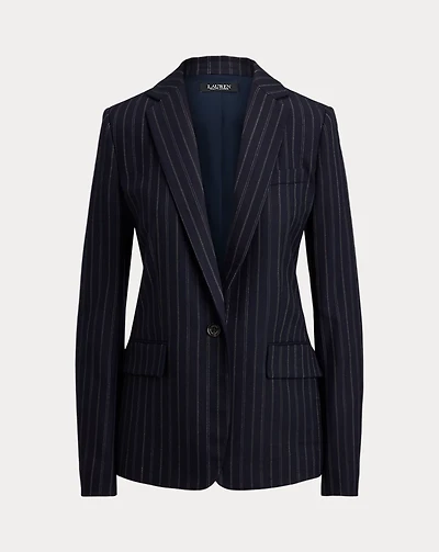 Striped Wool-Blend Twill Blazer