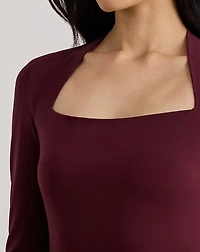 Stretch Jersey Square-Neck Top